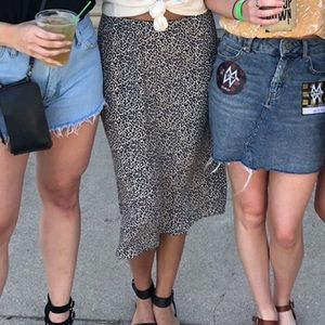 American Eagle Cheetah Print Midi Skirt
